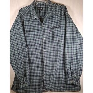 Polo Jeans Co.‎ Ralph Lauren Plaid Shirt Mens Size XL Green Check Long Sleeve